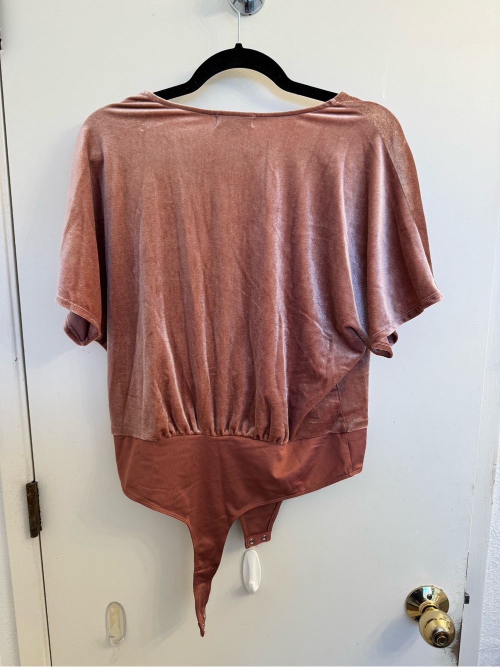 NSR Rose-Mauve Velvet Wrap Bodysuit - Picture 3 of 4